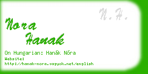 nora hanak business card